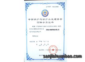 中国锅炉与水处理协会会员证书